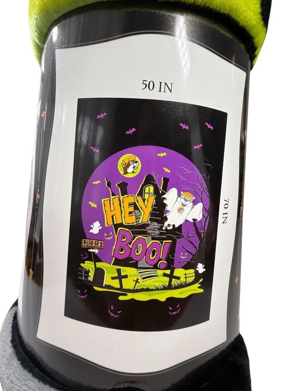 Buc-ee's Hey Boo Halloween Blanket 50x70 Inches Soft Plush Throw